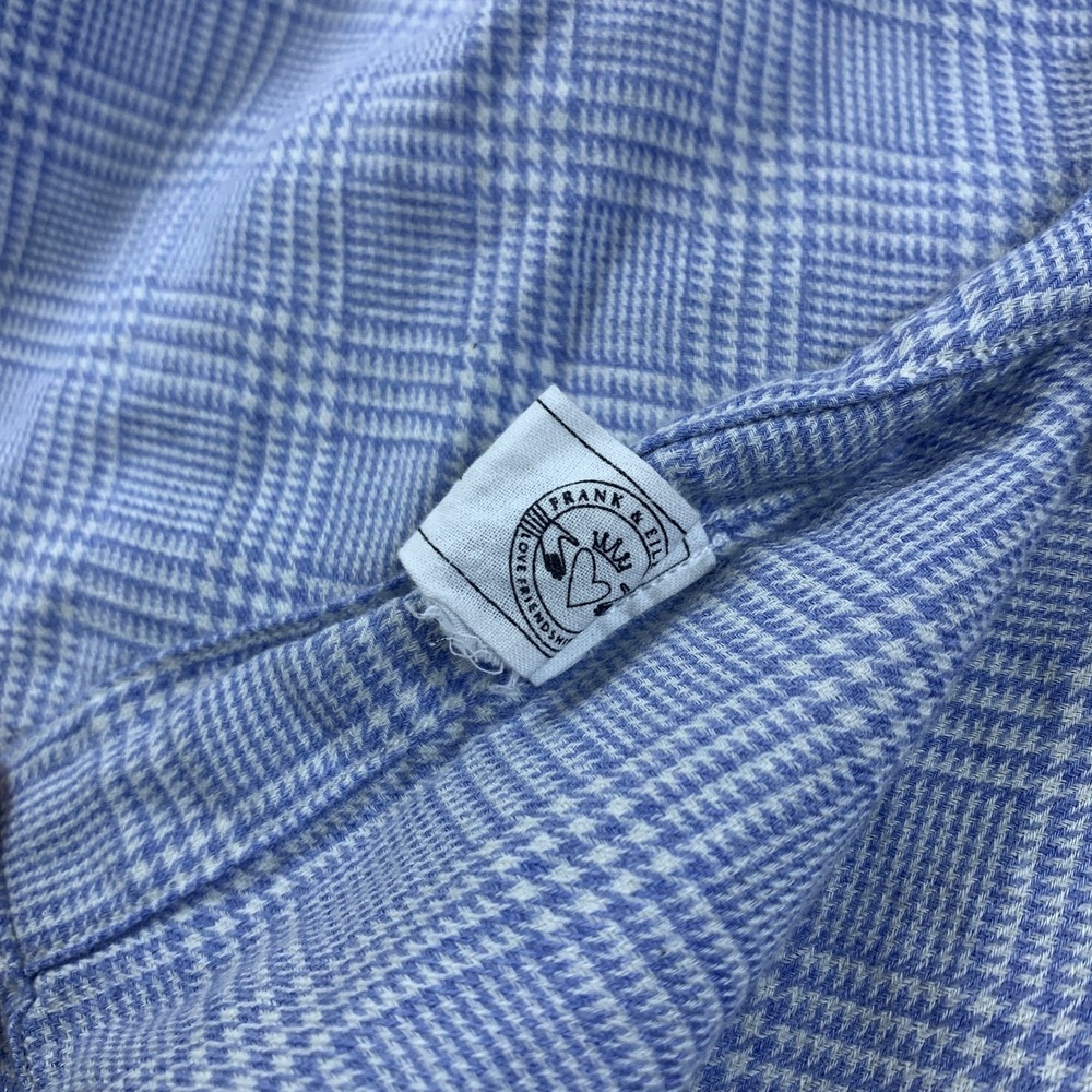 Frank & Eileen Eileen Blue Plaid Cotton Cashmere Button Up‎ Shirt Womens XS - Picture 5 of 11
